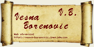 Vesna Borenović vizit kartica